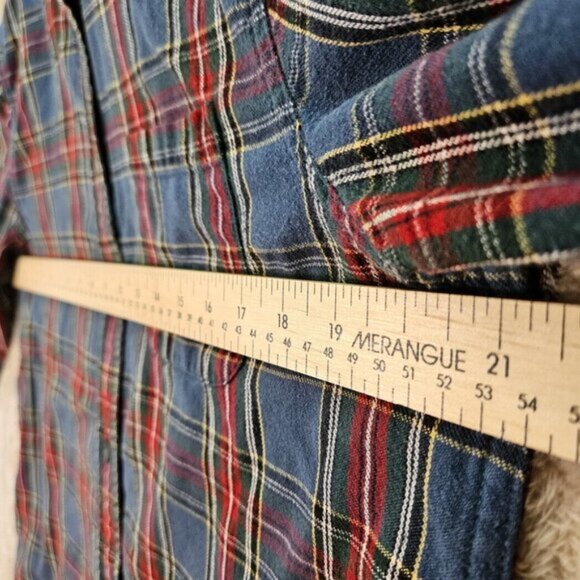 L.L.Bean Women's Scotch Plaid Flannel Shirt Pocket Long Sleeve Outdoor Size S - Picture 4 of 10